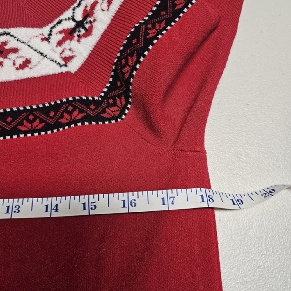 Draper James Red Floral Fair Isle Knit‎ Sweater Women's Size Small Mock Neck - Picture 6 of 12